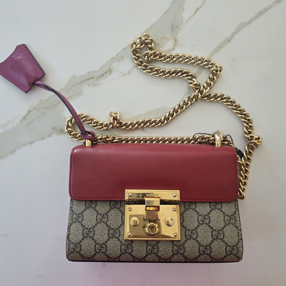 Gucci Red and Pink Padlock Bag